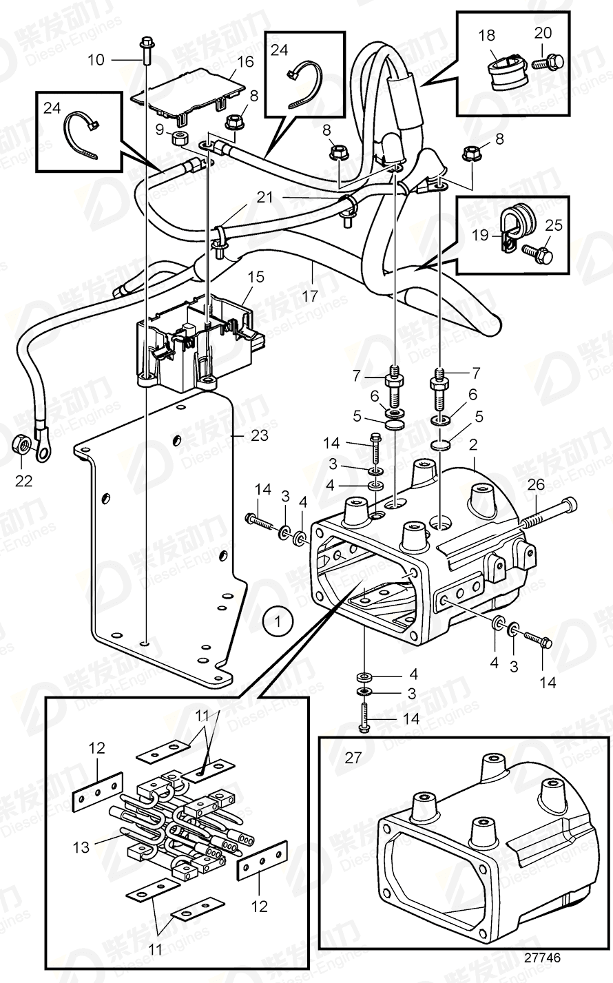 VOLVO Cable harness 22304495 Drawing